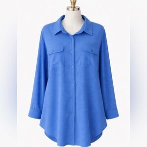 Blue Women's Button-Up Top